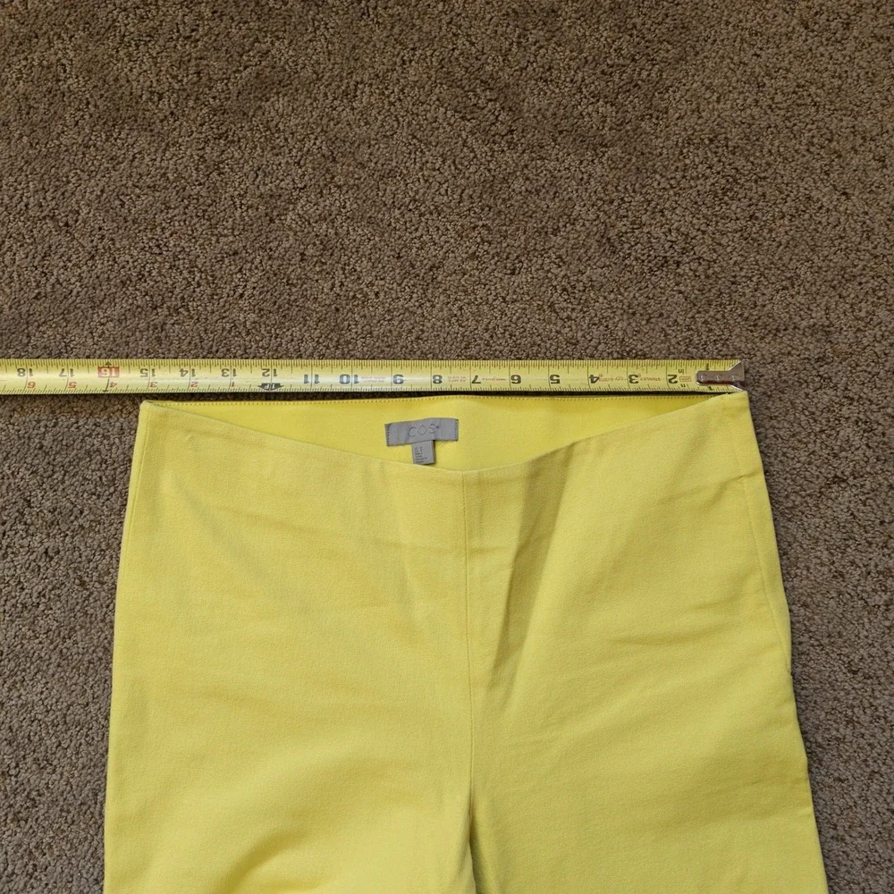 COS Womens Yellow Slim Leg‎ Side Zip Ankle Zip Trousers Pants Size 8 Stretch